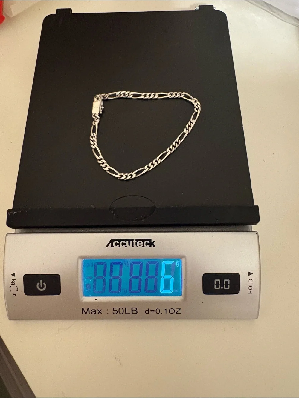 925 Sterling Silver Vintage Mexico Signed Figaro Link Bracelet 8.75 A+ Unisex